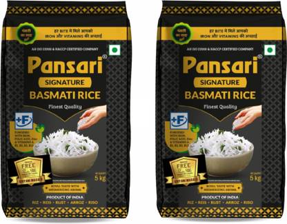Pansari Signature Basmati Rice, 2-Years Aged Long Grain Rice 10 kg Basmati Rice (Long Grain, Raw)