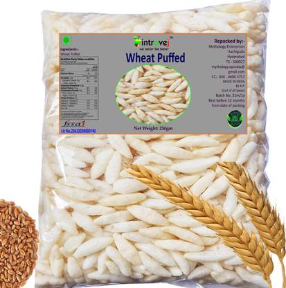INTROVEJ Oraganic Salted Wheat Puffed 500gm Long Grain Rice (Full Grain, Raw)