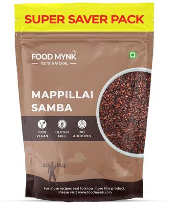 FOOD MYNK Mappillai Samba Rice | Organic Red rice | Traditional Mappillai Samba Rice | Red Mapillai Samba Rice (Medium Grain, Parboiled)