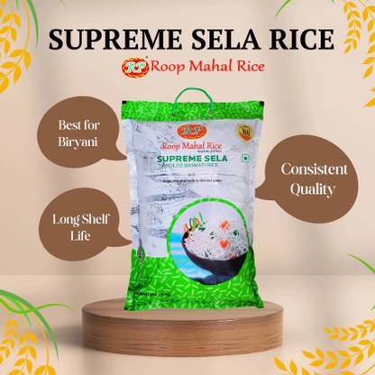 Roop Mahal Rice Premium Quality Supreme Sela Aged, Fluffy and Flavorful Long Grain Rice (Long Grain, Parboiled)
