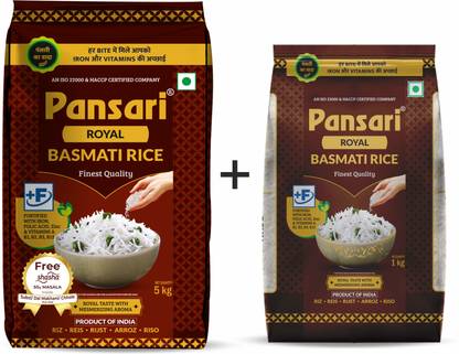 Pansari Long Grain, Taste The Best Royal Basmati Rice Basmati Rice (Long Grain, Raw)