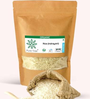Pure Tree Certified Organic Indrayani White Rice Indryani Rice (Medium Grain, Unpolished)