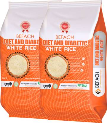 Befach Fortified Low GI White Rice, Sugar Free Rice for Weight Loss Everyday Rice (Medium Grain, Polished)