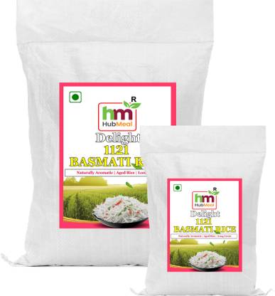 Hubmeal Premium 1121 Extra Long Grain Basmati Rice DELIGHT Aged Rice |Non-Sticky| 10kg Basmati Rice (Long Grain, Raw)