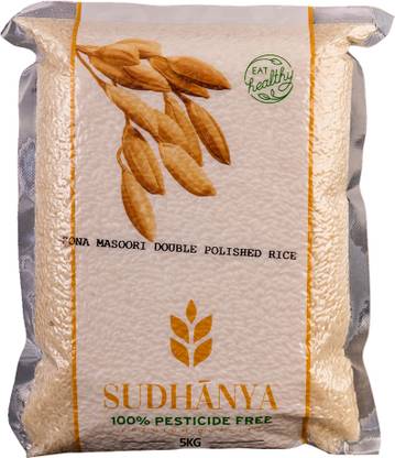 SUDHANYA Sona Masoori Double Polished Rice Highly Nutritious, Delicious & Medium-Grain Sona Masoori Rice (Medium Grain, Raw)
