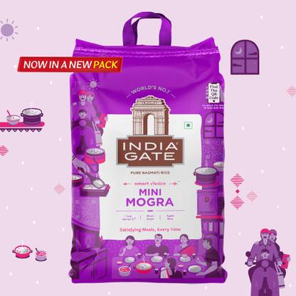 INDIA GATE 1 Cup Serves 5 Mini Mogra | Aged Rice | Smart Choice Basmati Rice (Polished)