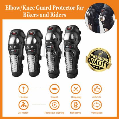 Allowing 4Pcs/Set Motorcycle Kneepad Stainless Steel Moto Elbow Knee Pads Protective Elbow Guard, Knee Guard Free Black