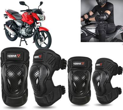AUTO PEARL Protective Half Elbow Guard/Knee and Shin Guardsfor Pulsar 135 LS DTS-i Elbow Guard, Knee Guard, Shin Guard Free Black