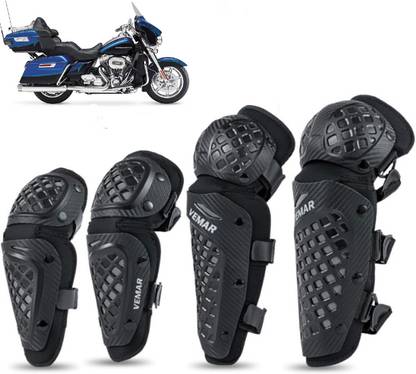 AUTO PEARL Knee Guard Set Riding Safety Protection E30 4Pcs Elbow Guard, Knee Guard Free Black