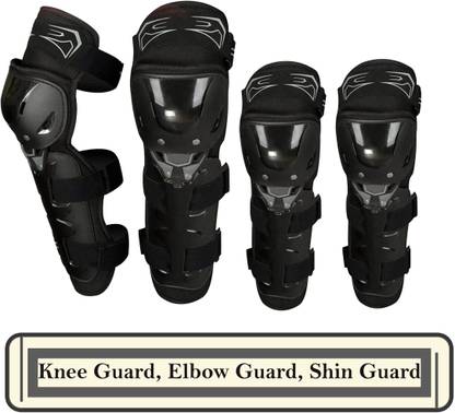 Huims Flexible Breathable Elbow & Knee Guard Elbow Guard, Knee Guard Free Black