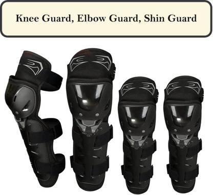 Huims Flexible Breathable Elbow & Knee Guard Elbow Guard, Knee Guard Free Black