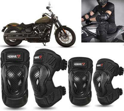 AUTO PEARL Protective Half Elbow Guard/Knee and Shin Guardsfor Fat Boy Elbow Guard, Knee Guard, Shin Guard Free Black