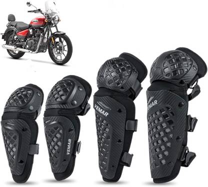AUTO PEARL Knee Guard Set Riding Safety Protection E30 4Pcs Elbow Guard, Knee Guard Free Black