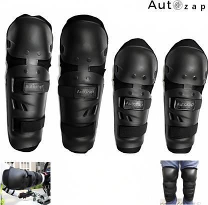 Autozap Adjustable Riding Knee Guard & Elbow Guard for Bikers Knee Guard, Elbow Guard Free Black