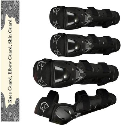 Huims Flexible Breathable Elbow & Knee Guard Elbow Guard, Knee Guard Free Black