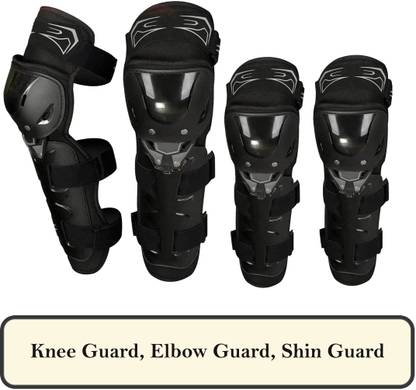 Huims Flexible Breathable Elbow & Knee Guard Elbow Guard, Knee Guard Free Black