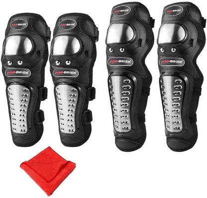 ALLEXTREME 2nd Generation Pro-Biker Knee Pads Adults Motorbike Alloy Steel ATV Motocross Elbow Knee Shin Armor Racing Protect Guard Pads Accessories Knee Guard, Elbow Guard XL Black, Silver