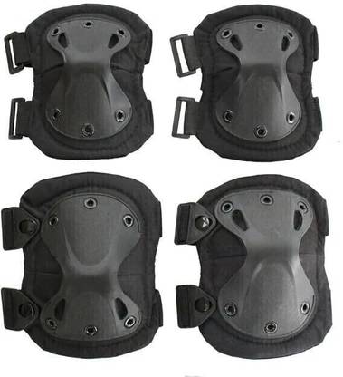 CAMPSOR Knee Guard, Elbow Guard Free Black (Pack of 4) TK-4666 Rider Knee Slider