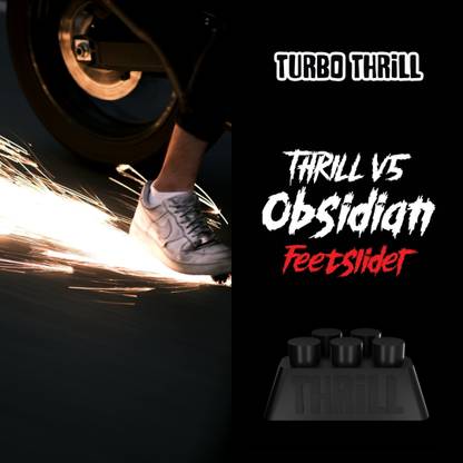 Turbo Thrill Thrill V5 Obsidian Feet Slider for Bikers/Riders - 1 Piece Flint Fire Starter