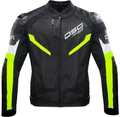 CR Decals Designs DSG RACE PRO V2 JACKET BLACK YELLOW FLUO Riding Protective Jacket