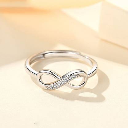 MYKI Elegant Ring For Women & Girls Stainless Steel Cubic Zirconia Silver Plated Ring