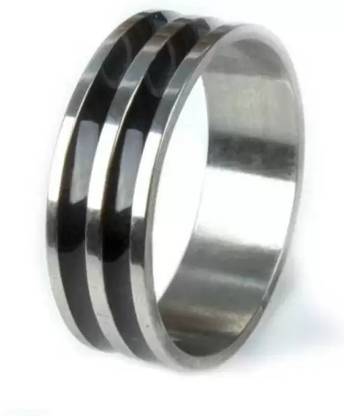 ROOTWAVE 2 lining band ring for mens stainless steel silver plated Metal, Stainless Steel Silver Plated Ring