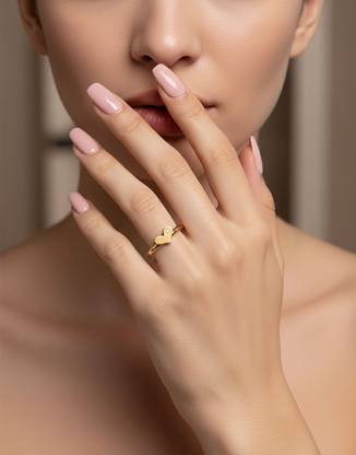 kamlay Enterprise Finger Ring Heart Gold 00119 Alloy Ring