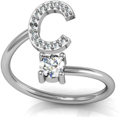 MYKI Glamo Stainless Steel Cubic Zirconia Silver Plated Ring