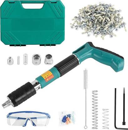 Deoxys Manual Steel Nails Gun Tool Set Ceiling Nail Gun with 10pcs Round nails Heavy Duty Fast Hitting Rivet Gun
