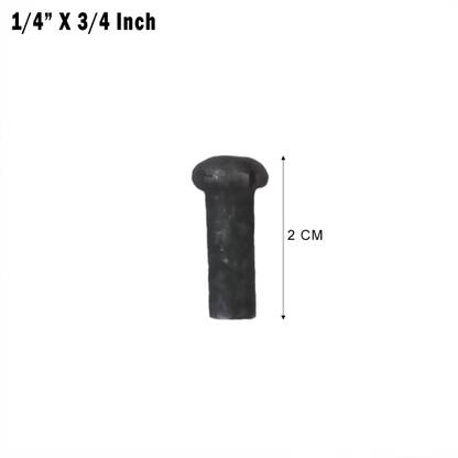 Implemental Mild Steel Rivets Screw- (Pack Of 50 Pcs) (1/4" X 3/4") Rivet
