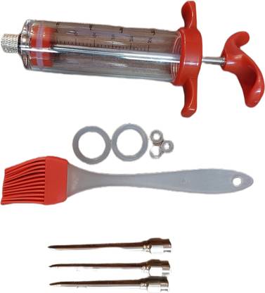UVARI Meat Injector Syringe - 3 Marinade Injector Needles for BBQ Grill, Butter balling BBQ Injector