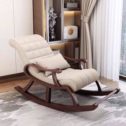 Artistic Interior Crafts Wood Rocking Chair Relax chair Rolling Chair Arm Rest Chair Cushion Solid Wood 1 Seater Rocking Chairs