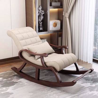 wooden king decor Fabric 1 Seater Rocking Chairs