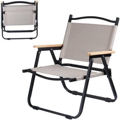 Star Work Portable Foldable Chair Compact Chair (Khakhi, Small) Metal 1 Seater Bench Seats