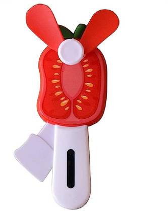 AuM Fruit Strawberry Design Handheld Bubble Creators Hand Pressure Mini Summer Fan