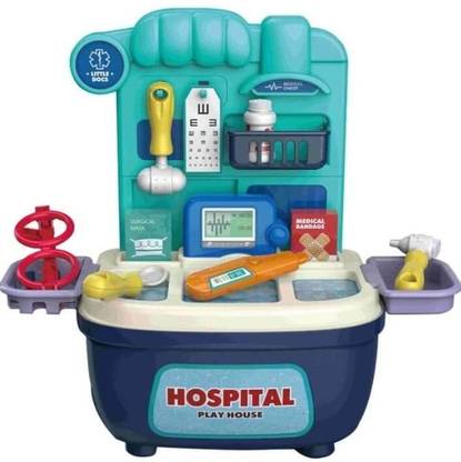venimall My House Medical Play Set Crafts Doctor's Portable Medical Clinic Suitcase