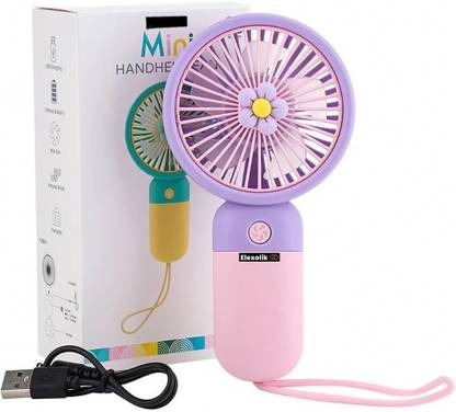 AR KIDS TOYS Handheld Mini fan rechargeable Battery High Wind Flow for Kids (Multicolor)