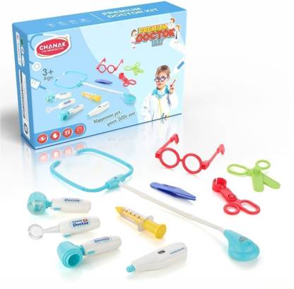 Aditi Toys Premium Doctor Set For Kids, 10 Piece Doctor Kit With Led Light Instruments