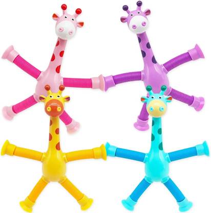 Dherik Tradworld Pop Tubes Mixed Telescopic Suction Cup Giraffe Fidget Toys
