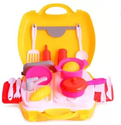 Tiny Tales Set for Kids Girl. 25 Pcs Cooking Toy with Briefcase 555