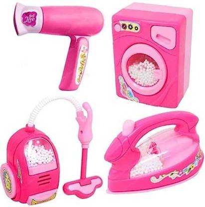 Pepstter Toys for Kids Piece Battery Operated Household Set-Iron Box Washing Machine