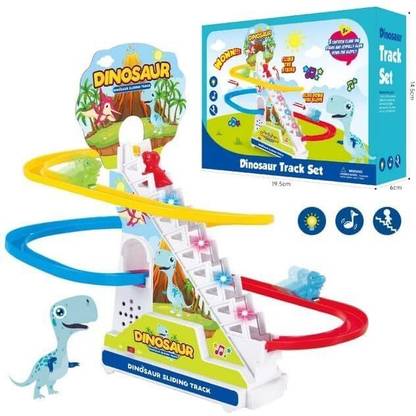 BELOXY Dinosaur 3 Animal Slide Toy Set, Funny Automatic Stair-Climbing Ducklings