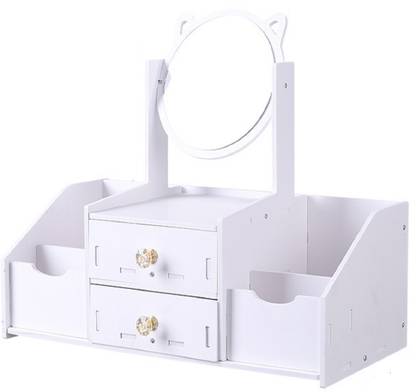 Skstore Wooden desktop storage box diy detachable assembly cosmetic mirror household