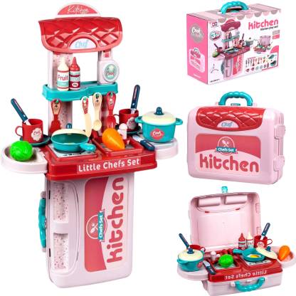 KAVANA Latest Pretend Play Carry Along Kitchen Food Play Set for Girls