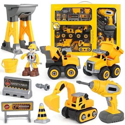 BVM Jumbo Big Size Automobile Construction DIY with Working Drill Machine Play Toy