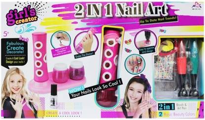 fezeedi Nail Art Studio, Nail Salon Glitter Set, salon game at home and throw