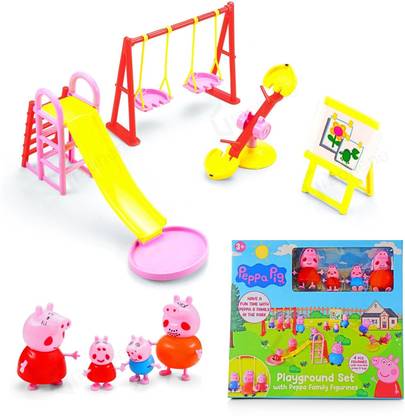 Nickspool Pe'ppa Pig Family Playground Park Set with Pig Family Figures
