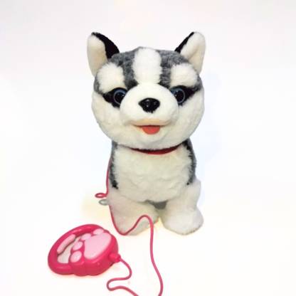Palsplush Walking and Singing Dog Toy Pet with Remote Control Leash Grey