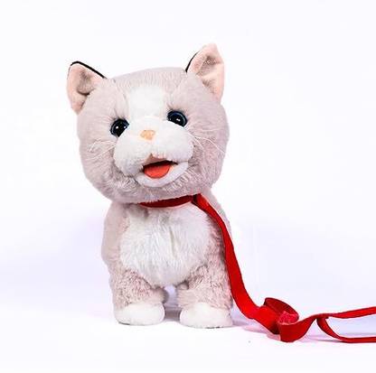 Palsplush Walking and Singing Cat Toy & Button Control Beige