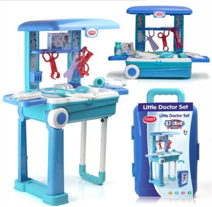 Aditi Toys Premium Set With Pull & Push Trolley For Kids, 13 Piece Doctor Kit